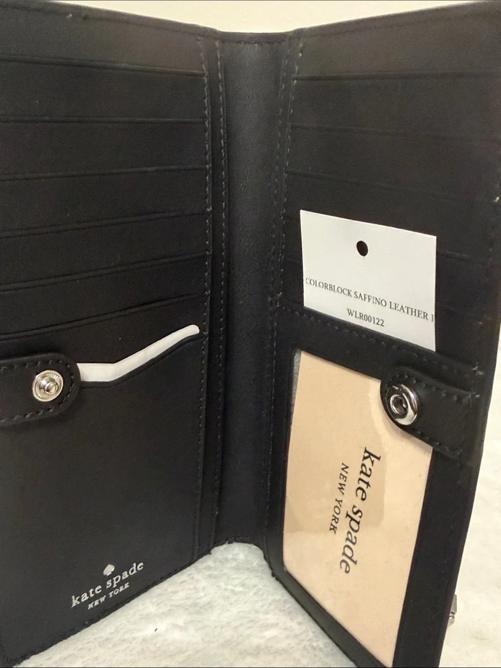 kate spade Two-Tone Gray and White Zip Wallet